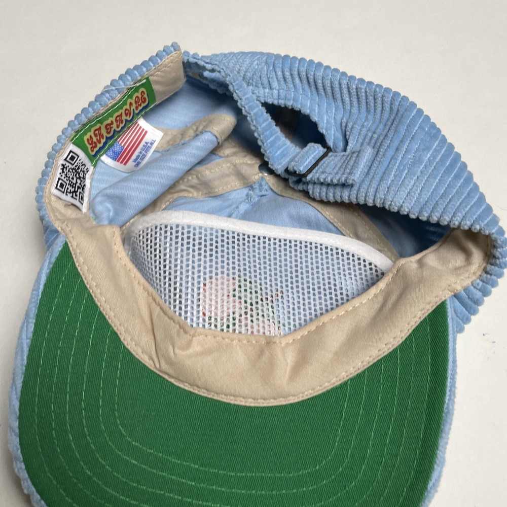 Snap Light Blue Corduroy Hat with Orange Embroidery - Picture 6 of 6